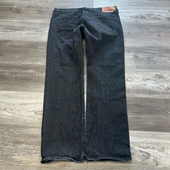 Levi's 501 Jeans Red Tab Faded Black Mens 36x29 Straight Leg Button Fly Denim - Picture 1 of 11